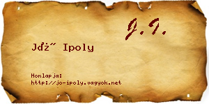 Jó Ipoly névjegykártya